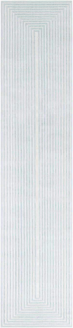 Light Blue 2' 7 x 12' Sabrina Soto Outdoor Runner Area Rug Weather Resistant for Patio, Deck, Terrace, Balcony, Porch Durable Carpet for Exterior Home Design for Sale at Rug Engine