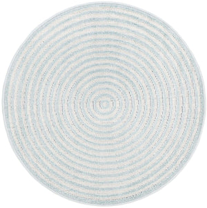 Light Blue 3' 1 x 3' 1 Sabrina Soto Outdoor Round Area Rug Weather Resistant for Patio, Deck, Terrace, Balcony, Porch Durable Carpet for Exterior Home Design for Sale at Rug Engine