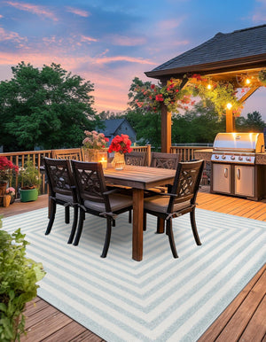 Light Blue 6' 1 x 6' 1 Sabrina Soto Outdoor Square Area Rug Weather Resistant for Patio, Deck, Terrace, Balcony, Porch Durable Carpet for Exterior Home Design for Sale at Rug Engine