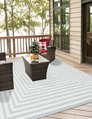 Light Blue 6' 1 x 6' 1 Sabrina Soto Outdoor Square Area Rug Weather Resistant for Patio, Deck, Terrace, Balcony, Porch Durable Carpet for Exterior Home Design for Sale at Rug Engine