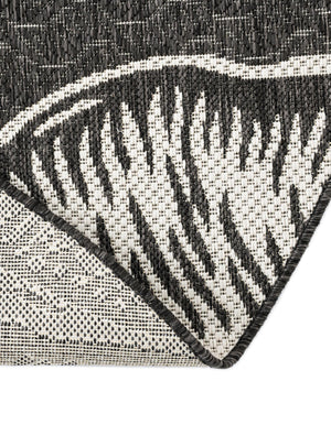Black and White 10' x 10' Outdoor Coastal Round Area Rug Weather Resistant for Patio, Deck, Terrace, Balcony, Porch 100% Polypropylene Coastal Decor Carpet for Sale at Rug Engine