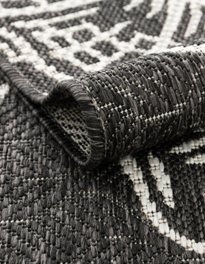 Black and White 10' x 10' Outdoor Coastal Square Area Rug Weather Resistant for Patio, Deck, Terrace, Balcony, Porch 100% Polypropylene Coastal Decor Carpet for Sale at Rug Engine