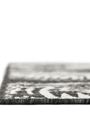 Black and White 10' x 10' Outdoor Coastal Square Area Rug Weather Resistant for Patio, Deck, Terrace, Balcony, Porch 100% Polypropylene Coastal Decor Carpet for Sale at Rug Engine