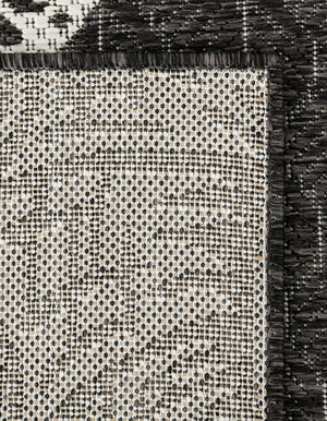 Black and White 10' x 10' Outdoor Coastal Square Area Rug Weather Resistant for Patio, Deck, Terrace, Balcony, Porch 100% Polypropylene Coastal Decor Carpet for Sale at Rug Engine