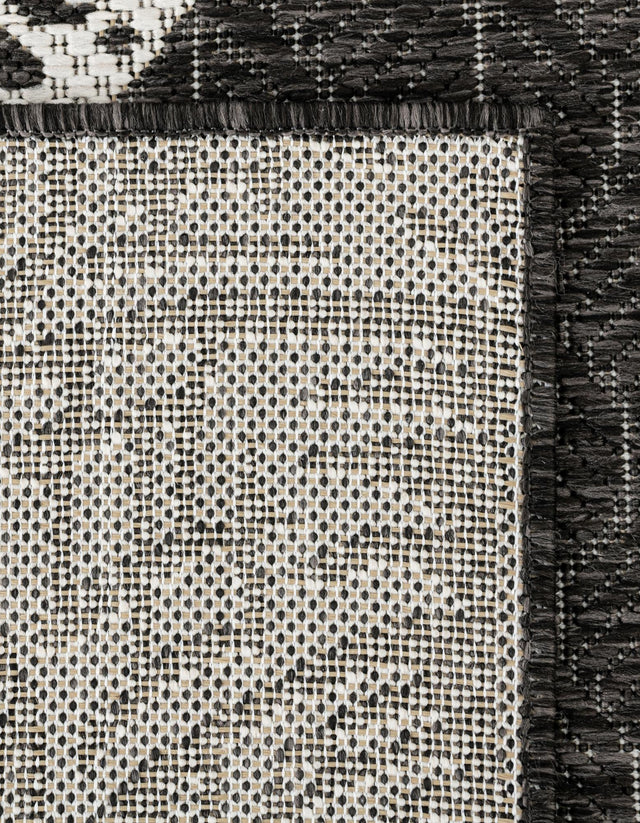 Black and White 10' x 10' Outdoor Coastal Square Area Rug Weather Resistant for Patio, Deck, Terrace, Balcony, Porch 100% Polypropylene Coastal Decor Carpet for Sale at Rug Engine