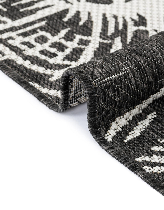 Black and White 10' x 10' Outdoor Coastal Square Area Rug Weather Resistant for Patio, Deck, Terrace, Balcony, Porch 100% Polypropylene Coastal Decor Carpet for Sale at Rug Engine