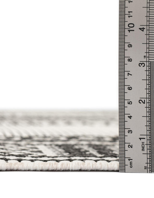 White and Black 7' 10 x 10' Outdoor Traditional Rectangle Area Rug Weather Resistant for Patio, Deck, Terrace, Balcony, Porch Classical Design Outside Carpet for Sale at Rug Engine