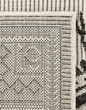 White and Black 7' 10 x 7' 10 Outdoor Traditional Square Area Rug Weather Resistant for Patio, Deck, Terrace, Balcony, Porch Classical Design Outside Carpet for Sale at Rug Engine