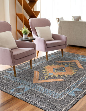 Charcoal Gray 10' x 14' 1 Kilim Wool Rectangle Area Rug Hand Woven All Natural Traditional Carpet for Unique Home Interior Design for Sale at Rug Engine
