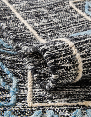 Charcoal Gray 7' 10 x 10' Kilim Wool Rectangle Area Rug Hand Woven All Natural Traditional Carpet for Unique Home Interior Design for Sale at Rug Engine