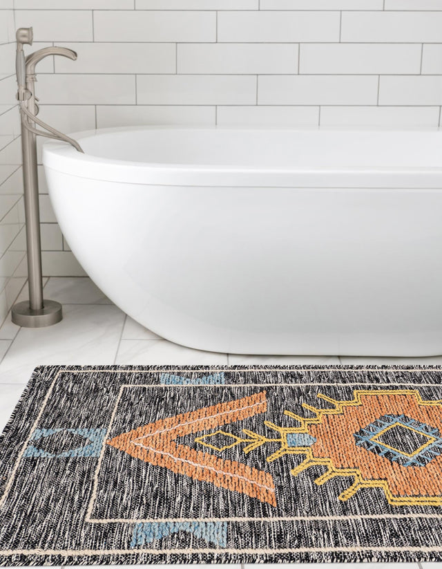 Charcoal Gray 2' x 6' 1 Kilim Wool Runner Area Rug Hand Woven All Natural Traditional Carpet for Unique Home Interior Design for Sale at Rug Engine