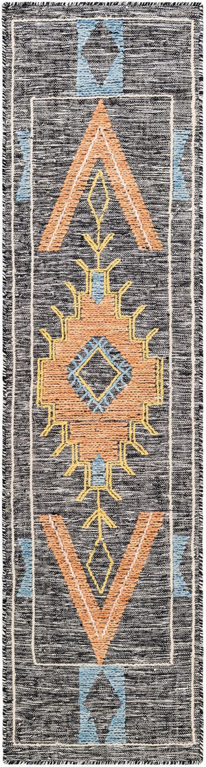 Charcoal Gray 2' x 8' Kilim Wool Runner Area Rug Hand Woven All Natural Traditional Carpet for Unique Home Interior Design for Sale at Rug Engine