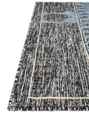 Charcoal Gray 7' 10 x 7' 10 Kilim Wool Square Area Rug Hand Woven All Natural Traditional Carpet for Unique Home Interior Design for Sale at Rug Engine