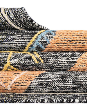 Charcoal Gray 7' 10 x 7' 10 Kilim Wool Square Area Rug Hand Woven All Natural Traditional Carpet for Unique Home Interior Design for Sale at Rug Engine