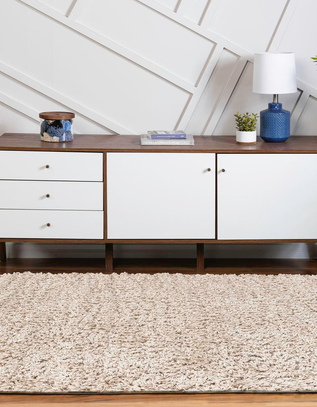 Linen 5' 6 x 8' Infinity Shag Oval Area Rug Thick Soft Touch Fluffy & Plush Shaggy Pile 100% Polypropylene With Jute Backing Solid Color Minimalist Carpet for Sale at Rug Engine