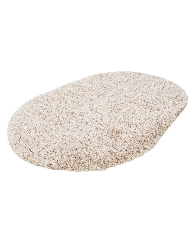 Linen 5' 6 x 8' Infinity Shag Oval Area Rug Thick Soft Touch Fluffy & Plush Shaggy Pile 100% Polypropylene With Jute Backing Solid Color Minimalist Carpet for Sale at Rug Engine