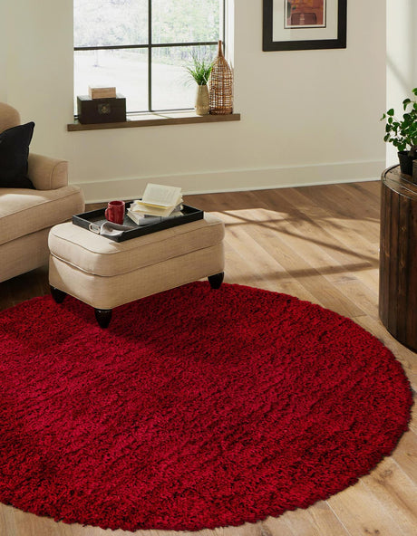 Lipstick 5' 3 x 5' 3 Marilyn Monroe Opulence Shag Round Area Rug Thick Soft Touch Fluffy & Plush Shaggy Pile