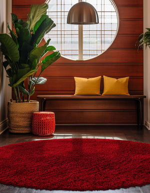 Lipstick 5' 3 x 5' 3 Marilyn Monroe Opulence Shag Round Area Rug Thick Soft Touch Fluffy & Plush Shaggy Pile