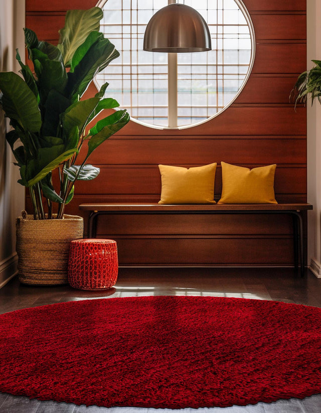 Lipstick 5' 3 x 5' 3 Marilyn Monroe Opulence Shag Round Area Rug Thick Soft Touch Fluffy & Plush Shaggy Pile