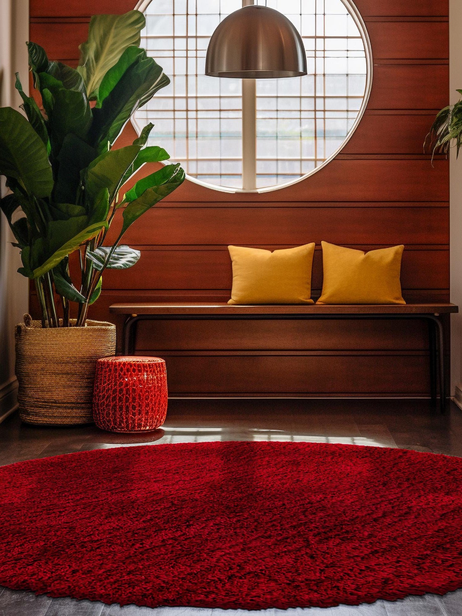 Lipstick 7' 10 x 7' 10 Marilyn Monroe Opulence Shag Round Area Rug Thick Soft Touch Fluffy & Plush Shaggy Pile 100% Polyester Carpet for Living, Dining, Bedroom, Office for Sale at Rug Engine