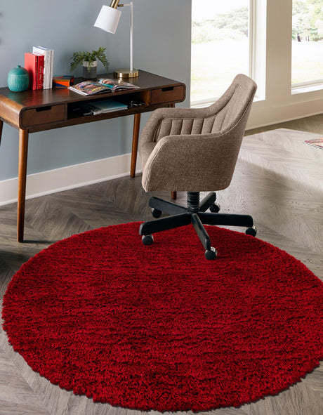 Lipstick 7' 10 x 7' 10 Marilyn Monroe Opulence Shag Round Area Rug Thick Soft Touch Fluffy & Plush Shaggy Pile 100% Polyester Carpet for Living, Dining, Bedroom, Office for Sale at Rug Engine