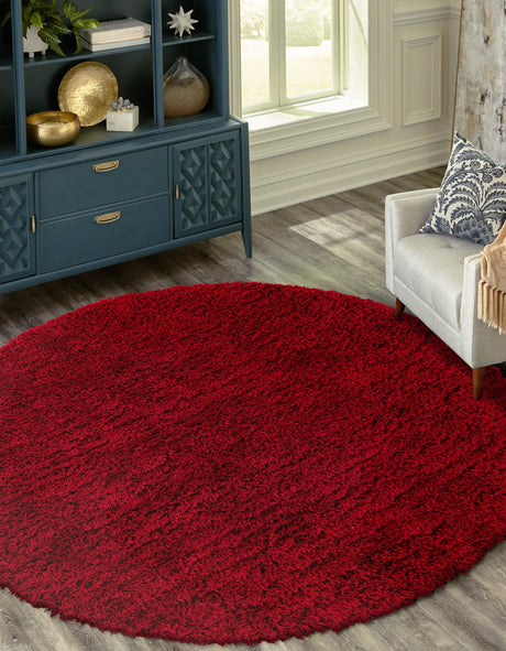 Lipstick 5' 3 x 5' 3 Marilyn Monroe Opulence Shag Round Area Rug Thick Soft Touch Fluffy & Plush Shaggy Pile 100% Polyester Carpet for Living, Dining, Bedroom, Office for Sale at Rug Engine