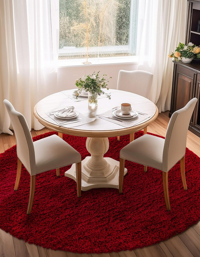 Lipstick 5' 3 x 5' 3 Marilyn Monroe Opulence Shag Round Area Rug Thick Soft Touch Fluffy & Plush Shaggy Pile
