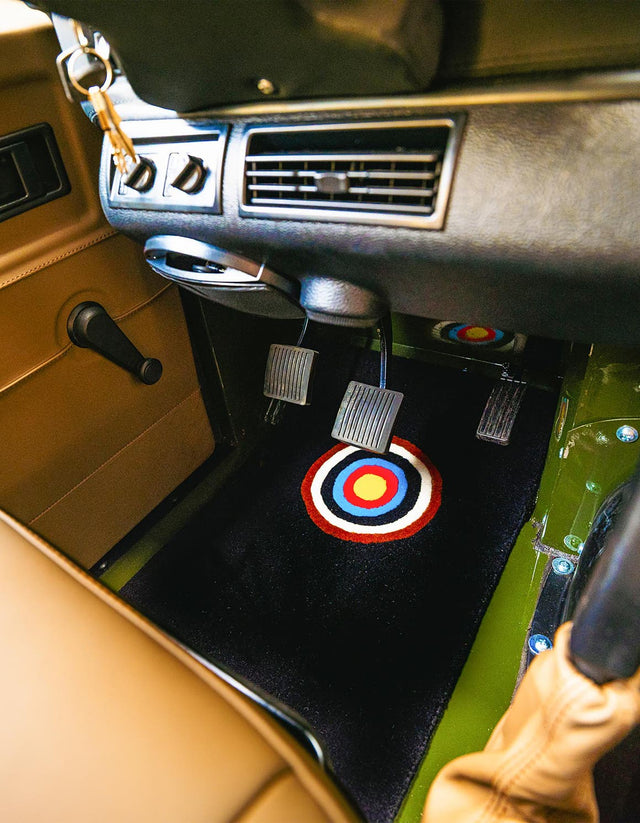 Hand Knotted Black 1' 4 x 2' Car Mat Premium New Zealand 100% Wool Luxury Vehicle Floor Protector Mat for Sale at Rug Engine