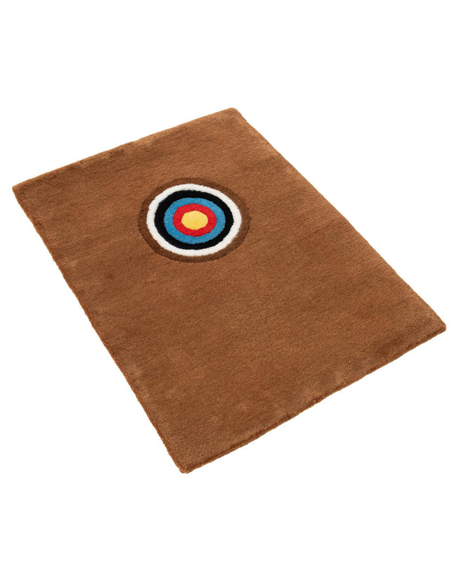 Hand Knotted Brown 1' 4 x 2' Car Mat Premium New Zealand 100% Wool Luxury Vehicle Floor Protector Mat for Sale at Rug Engine