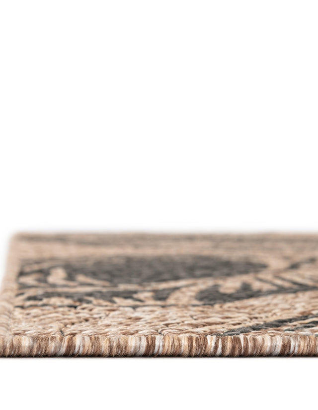 Brown and Black 7' 10 x 10' Outdoor Coastal Rectangle Area Rug Weather Resistant for Patio, Deck, Terrace, Balcony, Porch 100% Polypropylene Coastal Decor Carpet for Sale at Rug Engine