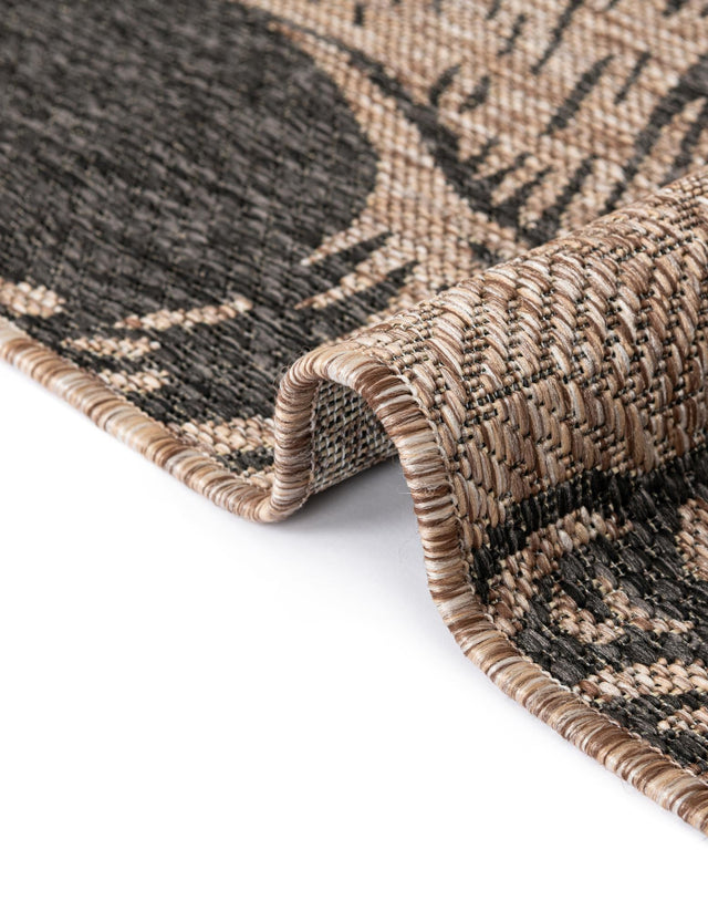 Brown and Black 7' 10 x 10' Outdoor Coastal Rectangle Area Rug Weather Resistant for Patio, Deck, Terrace, Balcony, Porch 100% Polypropylene Coastal Decor Carpet for Sale at Rug Engine