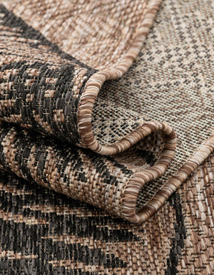 Brown and Black 7' 10 x 10' Outdoor Coastal Rectangle Area Rug Weather Resistant for Patio, Deck, Terrace, Balcony, Porch 100% Polypropylene Coastal Decor Carpet for Sale at Rug Engine