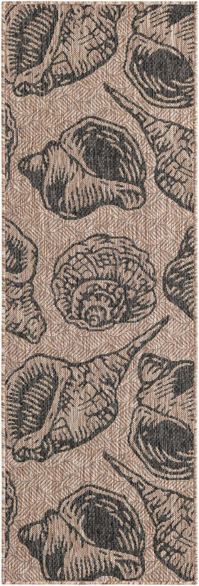 Brown and Black 2' x 6' 1 Outdoor Coastal Runner Area Rug Weather Resistant for Patio, Deck, Terrace, Balcony, Porch 100% Polypropylene Coastal Decor Carpet for Sale at Rug Engine