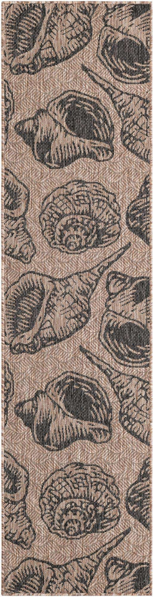 Brown and Black 2' x 8' Outdoor Coastal Runner Area Rug Weather Resistant for Patio, Deck, Terrace, Balcony, Porch 100% Polypropylene Coastal Decor Carpet for Sale at Rug Engine