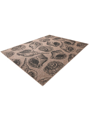 Brown and Black 7' 10 x 10' Outdoor Coastal Rectangle Area Rug Weather Resistant for Patio, Deck, Terrace, Balcony, Porch 100% Polypropylene Coastal Decor Carpet for Sale at Rug Engine