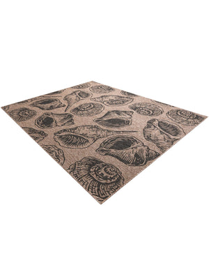 Brown and Black 7' 10 x 10' Outdoor Coastal Rectangle Area Rug Weather Resistant for Patio, Deck, Terrace, Balcony, Porch 100% Polypropylene Coastal Decor Carpet for Sale at Rug Engine