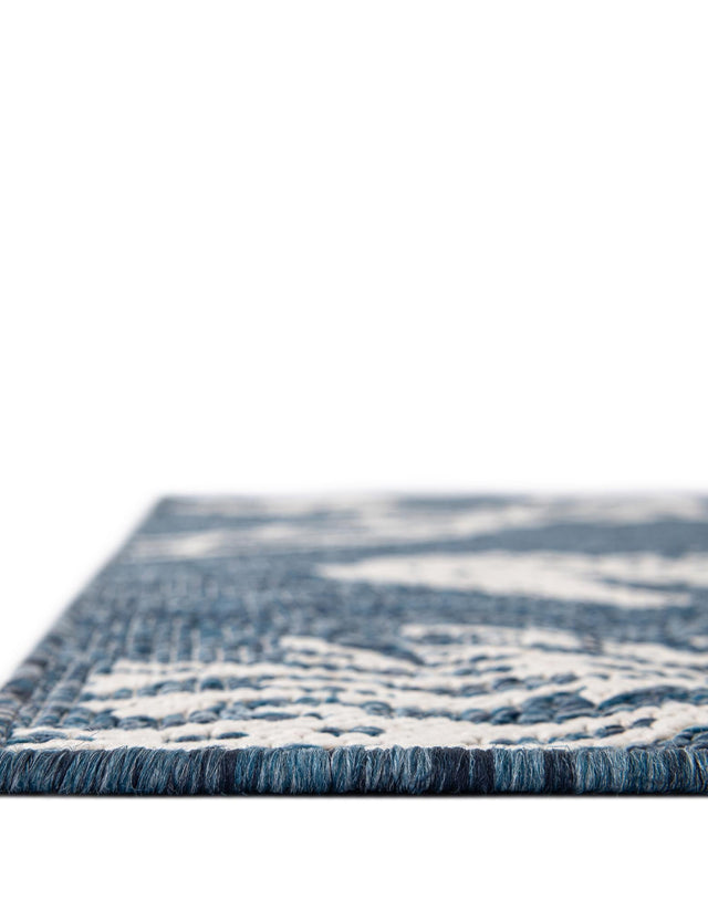 Navy Blue 10' x 10' Outdoor Coastal Square Area Rug Weather Resistant for Patio, Deck, Terrace, Balcony, Porch 100% Polypropylene Coastal Decor Carpet for Sale at Rug Engine