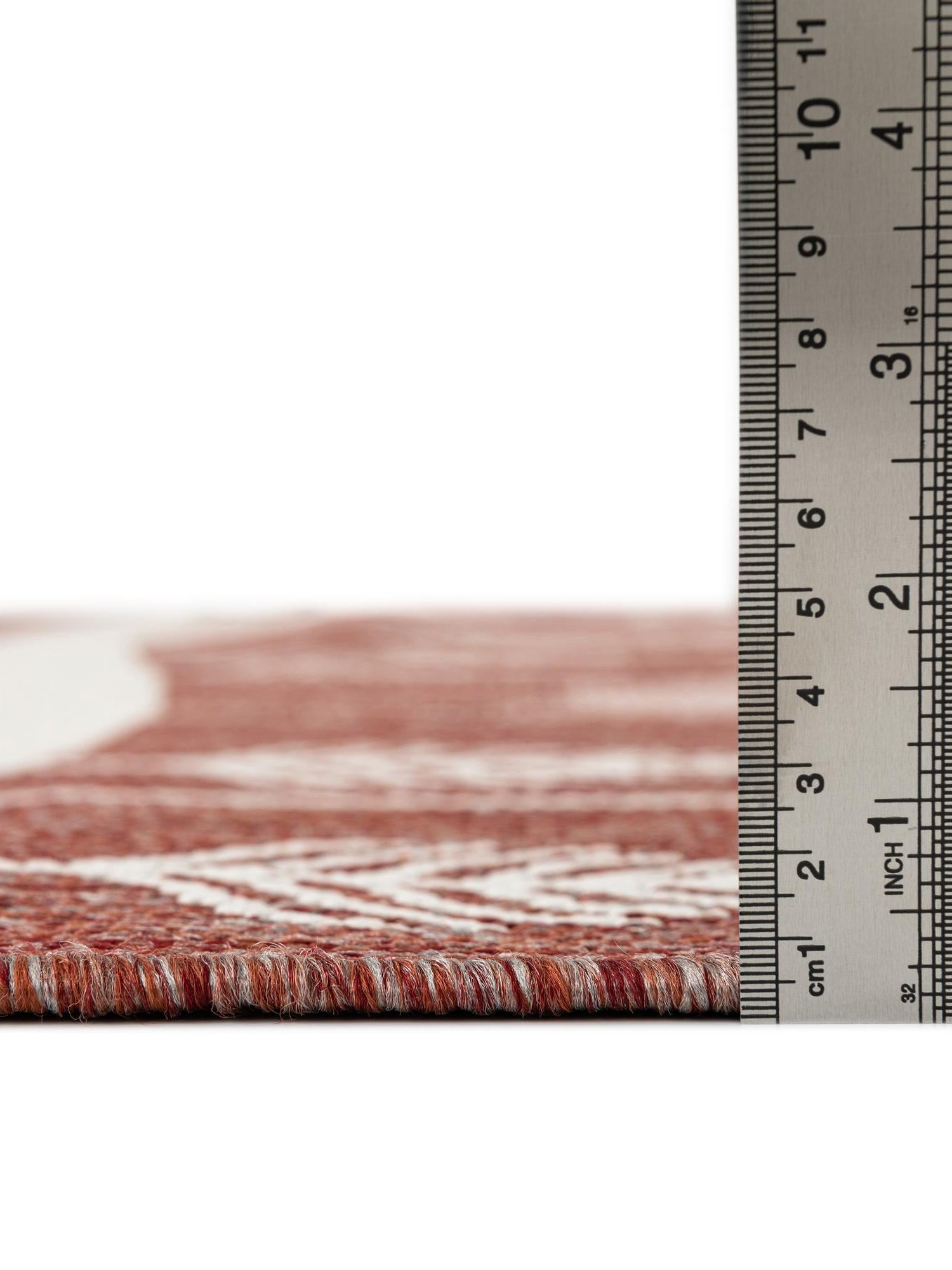 Seasonal Festive Red 7' 10 x 10' Outdoor Holiday Rectangle Area Rug Weather Resistant for Patio, Deck, Terrace, Balcony, Porch