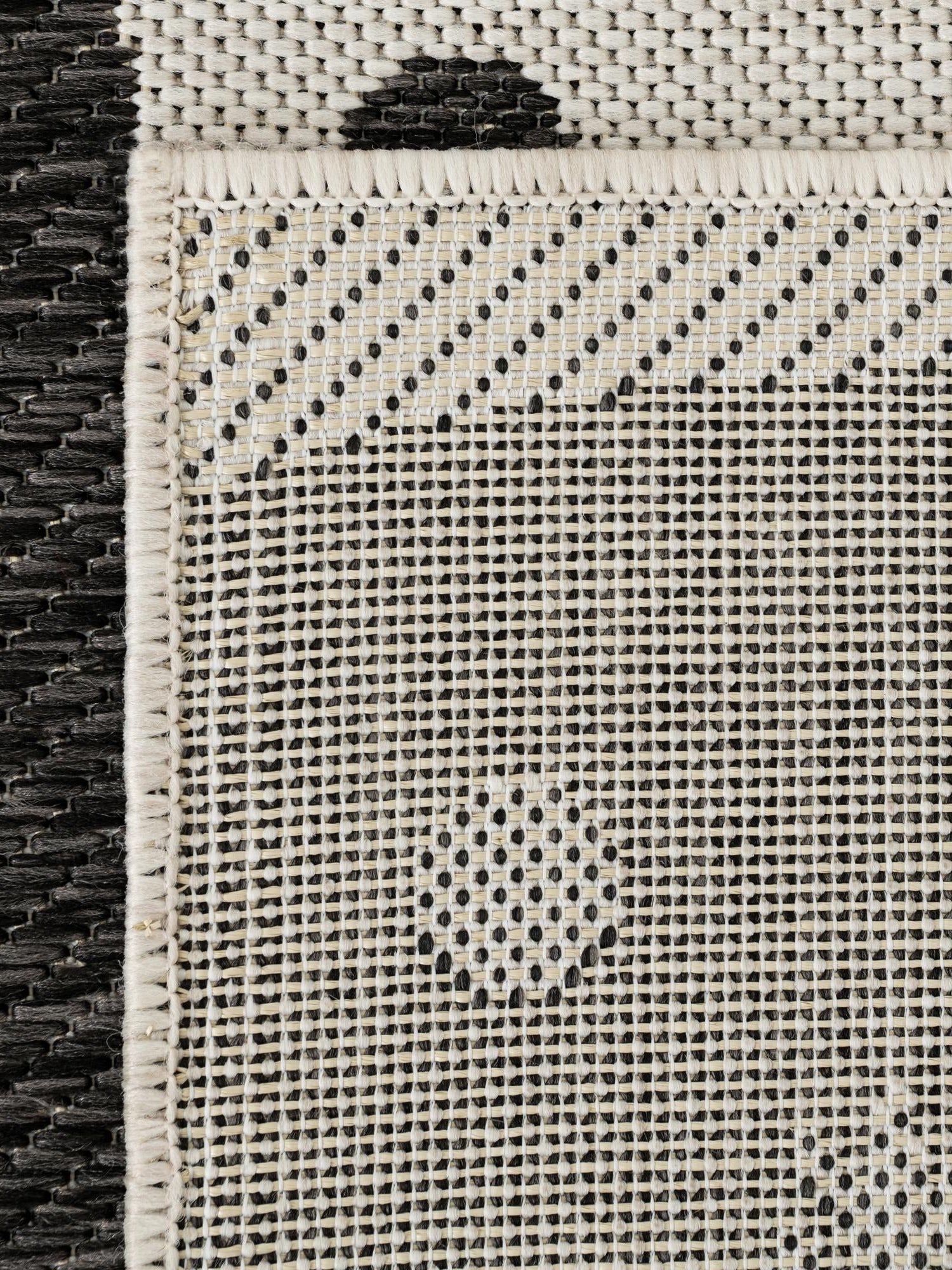 Seasonal Festive Black and White 9' x 12' Outdoor Holiday Rectangle Area Rug Weather Resistant for Patio, Deck, Terrace, Balcony, Porch