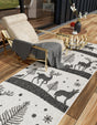 Black and White 2' x 5' 3 Outdoor Holiday Runner Rug