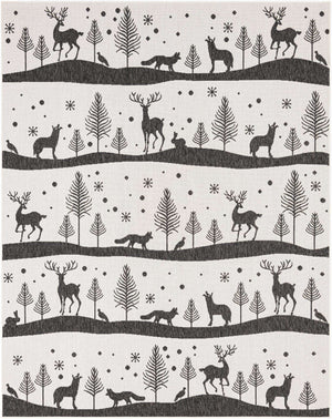 Black and White 8' x 10' Outdoor Holiday Rectangle Rug