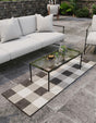 Black and White 2' 7 x 12' Outdoor Checkered Runner Area Rug Weather Resistant for Patio, Deck, Terrace, Balcony, Porch 100% Polypropylene Geometric Carpet for Sale at Rug Engine