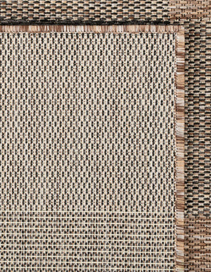 Black and Brown 4' 1 x 6' 1 Outdoor Checkered Rectangle Area Rug Weather Resistant for Patio, Deck, Terrace, Balcony, Porch 100% Polypropylene Geometric Carpet for Sale at Rug Engine