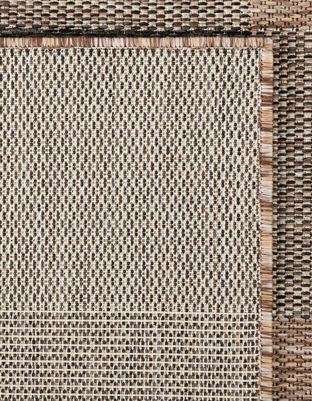 Black and Brown 4' 1 x 6' 1 Outdoor Checkered Rectangle Area Rug Weather Resistant for Patio, Deck, Terrace, Balcony, Porch 100% Polypropylene Geometric Carpet for Sale at Rug Engine