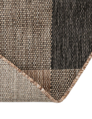 Black and Brown 3' 1 x 3' 1 Outdoor Checkered Round Area Rug Weather Resistant for Patio, Deck, Terrace, Balcony, Porch 100% Polypropylene Geometric Carpet for Sale at Rug Engine
