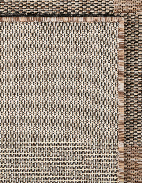 Black and Brown 2' x 5' 3 Outdoor Checkered Runner Area Rug Weather Resistant for Patio, Deck, Terrace, Balcony, Porch 100% Polypropylene Geometric Carpet for Sale at Rug Engine