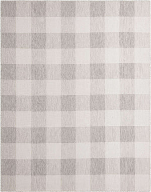 Gray 7' 10 x 10' Outdoor Checkered Rectangle Area Rug Weather Resistant for Patio, Deck, Terrace, Balcony, Porch 100% Polypropylene Geometric Carpet for Sale at Rug Engine