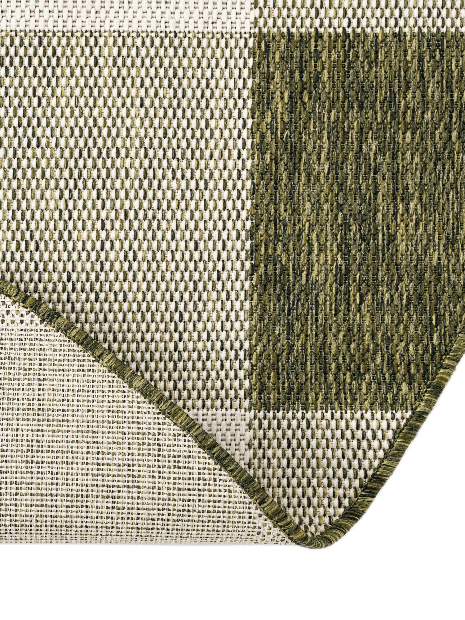Green 3' 1 x 3' 1 Outdoor Checkered Round Area Rug Weather Resistant for Patio, Deck, Terrace, Balcony, Porch 100% Polypropylene Geometric Carpet for Sale at Rug Engine
