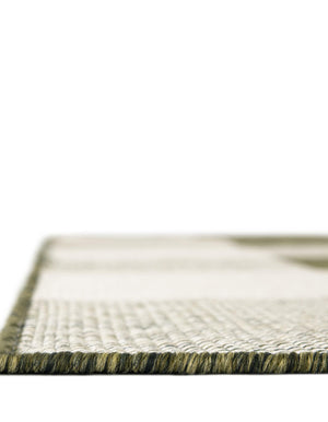 Green 2' x 8' Outdoor Checkered Runner Area Rug Weather Resistant for Patio, Deck, Terrace, Balcony, Porch 100% Polypropylene Geometric Carpet for Sale at Rug Engine
