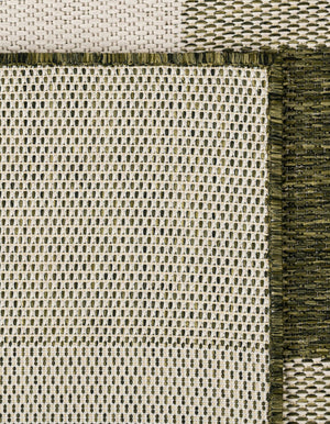Green 2' x 8' Outdoor Checkered Runner Area Rug Weather Resistant for Patio, Deck, Terrace, Balcony, Porch 100% Polypropylene Geometric Carpet for Sale at Rug Engine